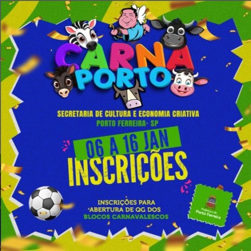 Inscrições para QGs de blocos carnavalescos começam nesta terça em Porto Ferreira