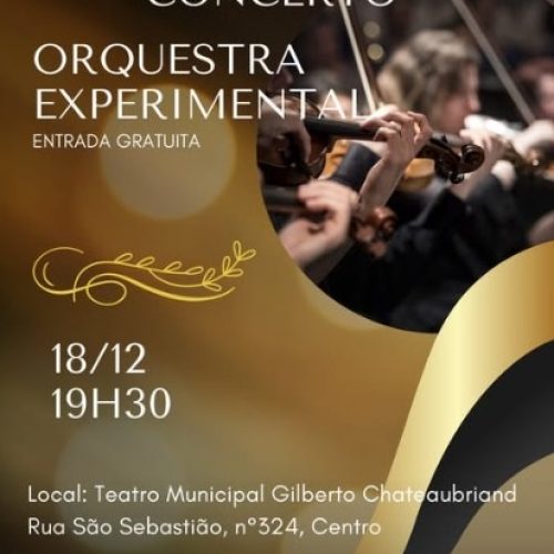 Concerto da orquestra experimental leva música e emoção ao teatro municipal de Porto Ferreira