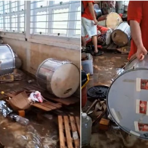 Bateria da UFSCar perde instrumentos em alagamento e faz campanha por ajuda