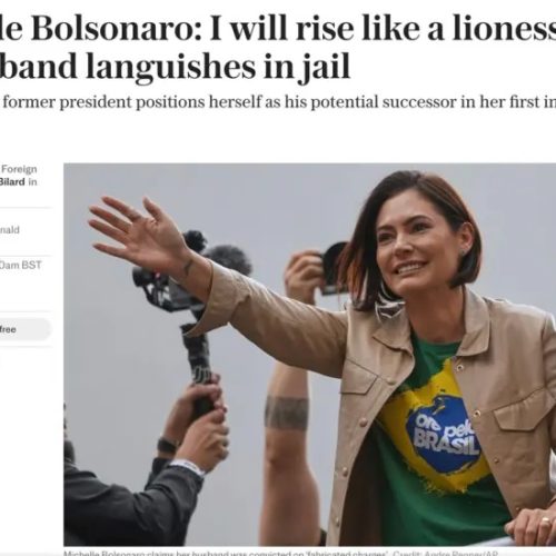 Após condenação do marido, Michelle Bolsonaro se coloca como opção da direita e promete lutar “Como uma Leoa”