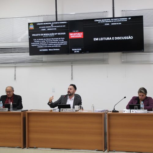 Câmara de Porto Ferreira aprova canal “Demanda Popular” para ampliar participação cidadã