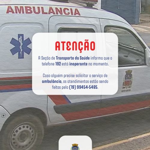 Telefone 192 está fora do ar e atendimento de ambulância é feito por novo número em Porto Ferreira