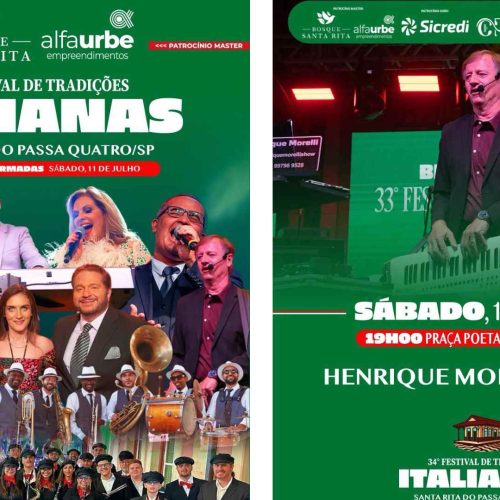 Santa Rita do Passa Quatro encerra o 34º Festival das Tradições Italianas com programação especial no dia 11 de julho