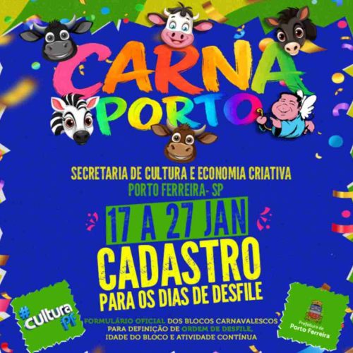 CarnaPorto 2026: Secretaria de Cultura de Porto Ferreira inicia organização dos blocos para o desfile