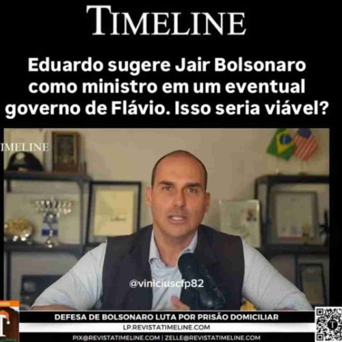 Eduardo Bolsonaro diz  que o pai ex-presidente Jair Bolsonaro será figura importante no futuro governo de Flávio Bolsonaro