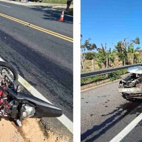 Acidente fatal na BR-459 mata jovem casal após moto invadir contramão