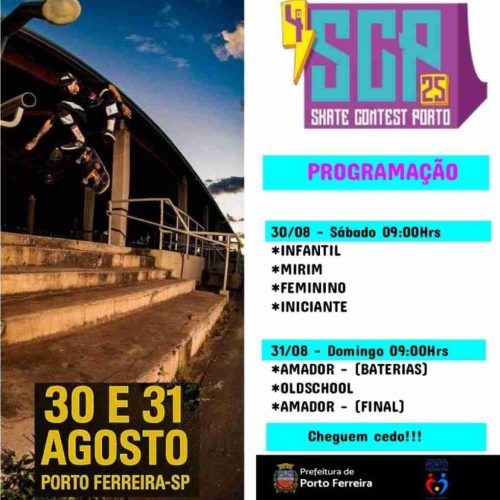 Skate Contest Porto 25 acontece neste final de semana na pista da Vila Real em Porto Ferreira