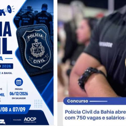 Polícia Civil da Bahia abre concurso público com 750 vagas e salários de até R$ 16,4 mil