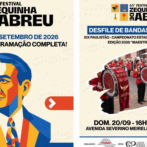 Santa Rita do Passa Quatro celebra o 65º Festival Zequinha de Abreu com programação cultural gratuita