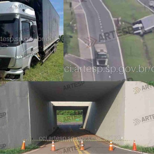 Caminhão tomba na Anhanguera na altura do km 220 na manhã de sábado (01/11)