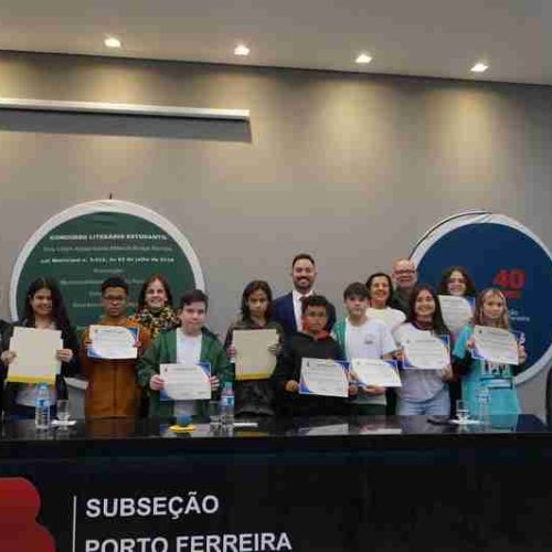 Cerimônia premia redações do Concurso Literário Estudantil de Porto Ferreira“Dra. Lilian Braga Ramos”