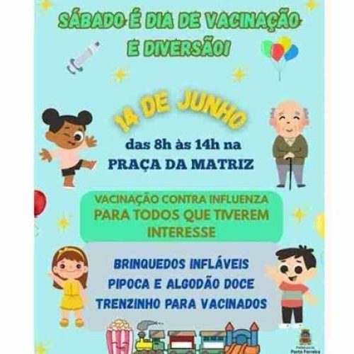 Atenção Porto Ferreira! Amanhã haverá vacinação contra gripe na Pça da Matriz das das 8h às 14h
