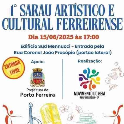 Porto Ferreira celebra a arte local em grande encontro cultural no próximo domingo 15/06