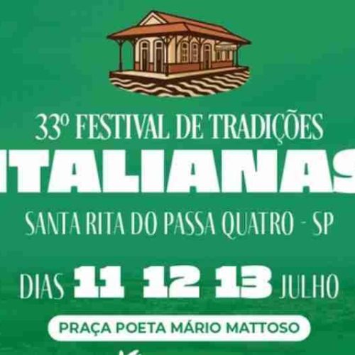 33ª Festa das Tradições Italianas de Santa Rita do Passa Quatro acontece em julho