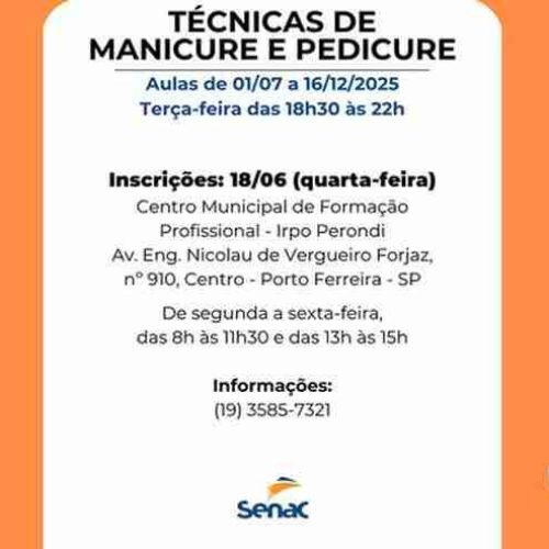 Porto Ferreira oferece vagas para mais um curso profissionalizante de Manicure e Pedicure