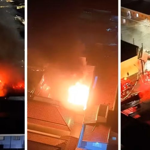 Incêndio destrói barracão de empresa de festas infantis em São Carlos