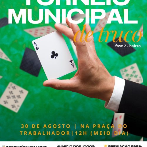Santa Cruz das Palmeiras realiza 2ª Etapa do Torneio Municipal de Truco neste sábado