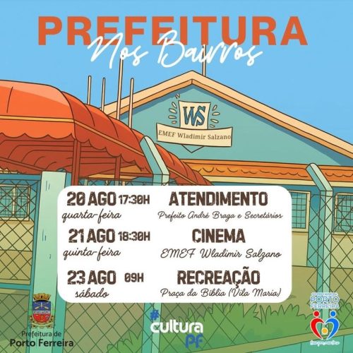 Prefeitura de Porto Ferreira leva atendimento, cinema e recreação à Vila Maria