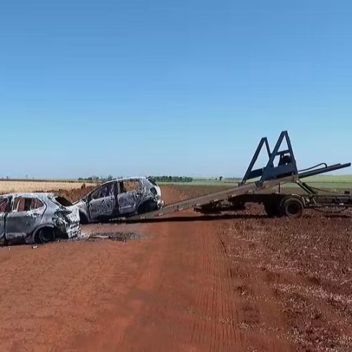 Polícia encontra carros queimados usados em arrastão milionário a prédio de luxo em Ribeirão Preto