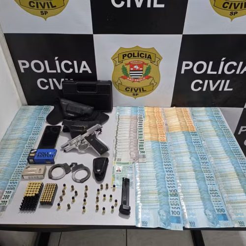 Falso policial civil é preso com arma, munições e R$ 21 mil em Araraquara
